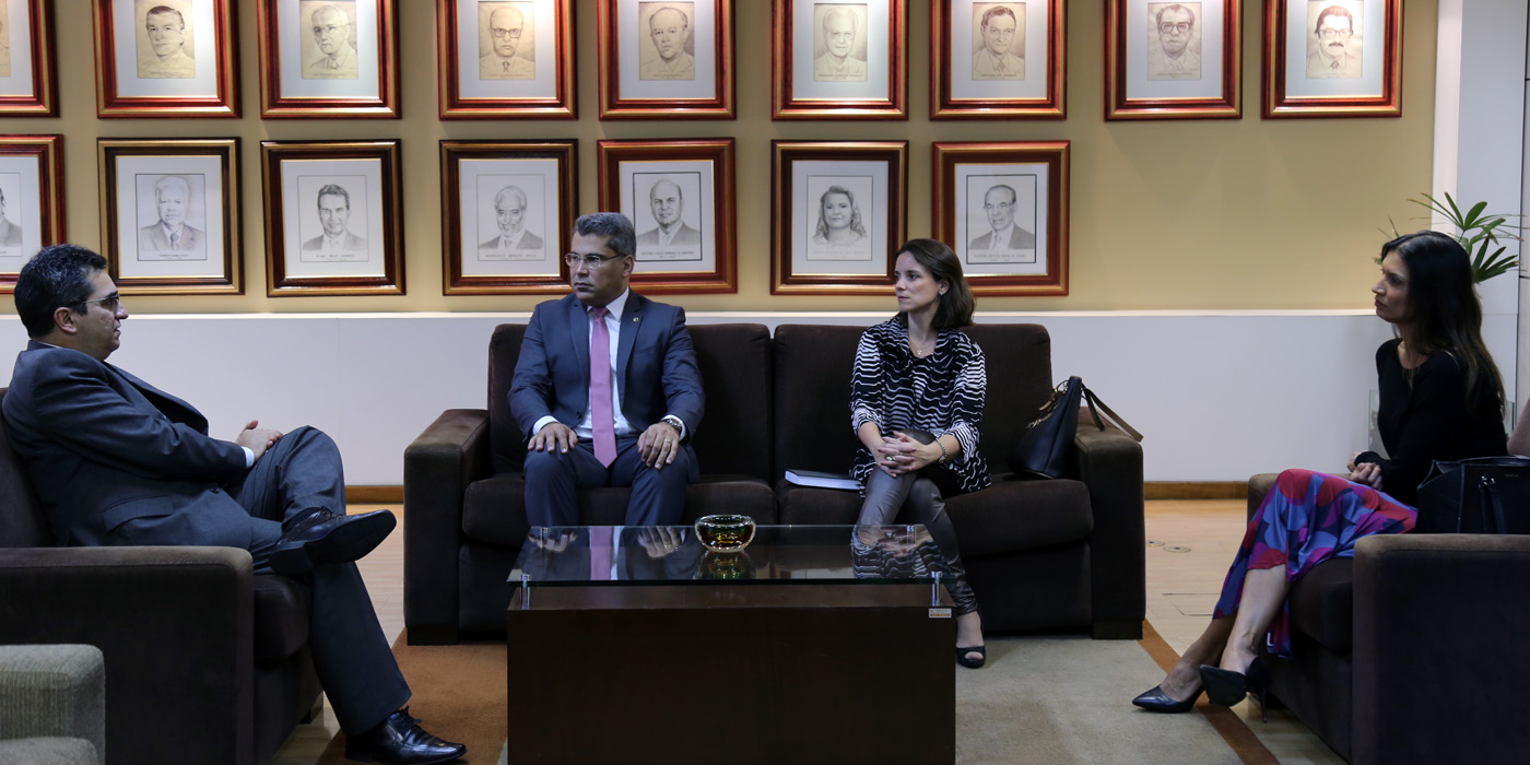 Os defensores foram recebidos no Salão Nobre da Presidência (Foto: Thiago Rios Gomes)